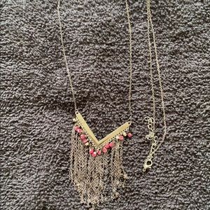 Extra long gun metal necklace